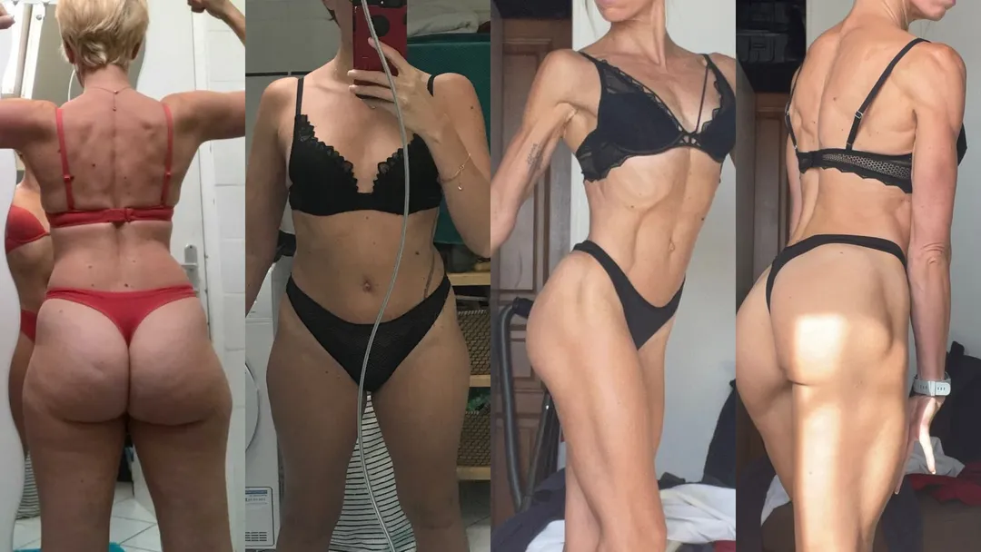 Photo avant après d'une femme qui a fait du sport après 40 ans pour sculpter son corps