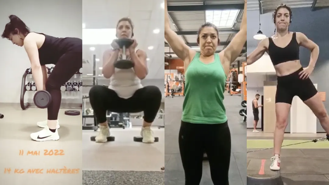 Femme de 40 ans qui fait des exercices de musculation pour perdre 15 kilos.