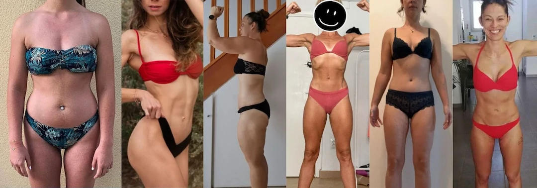 Corps de femmes avec le ventre plat et les abdos dessinés.