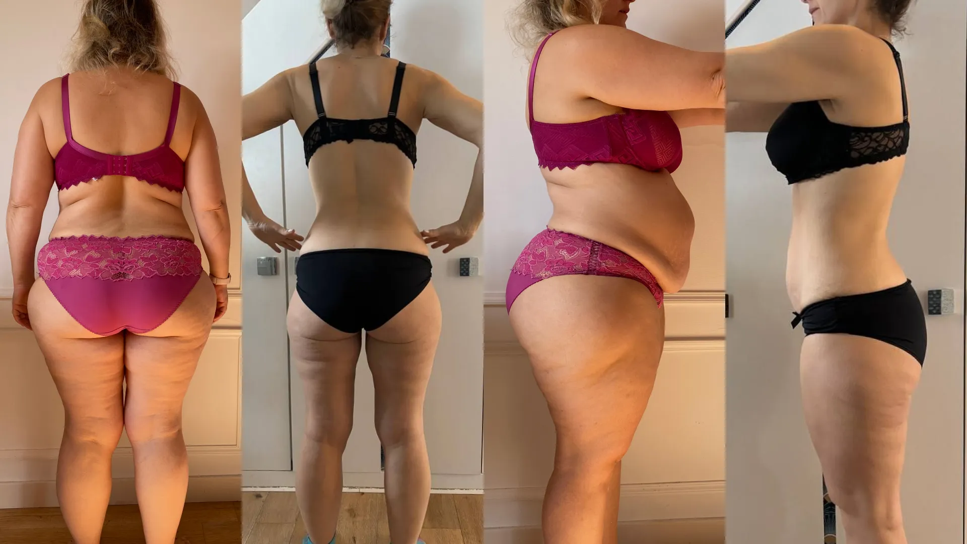 Avant/après d'une femme qui a perdu plus de 50 kg. Les résultats sont superbes.