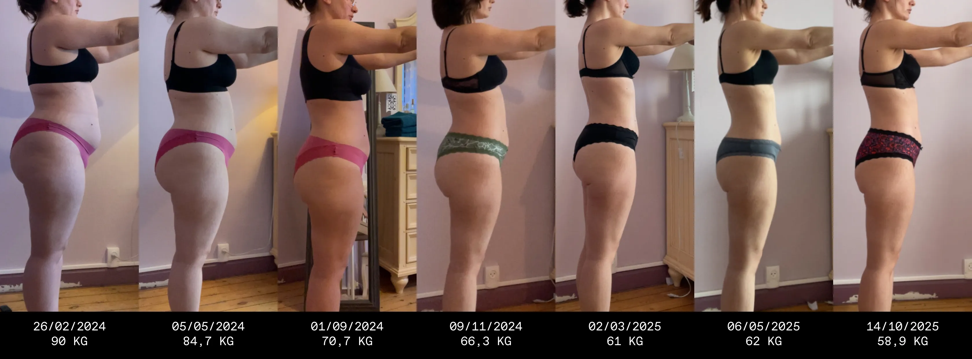 Evolution physique d'une femme ayant perdu 30 kg à 40 ans.