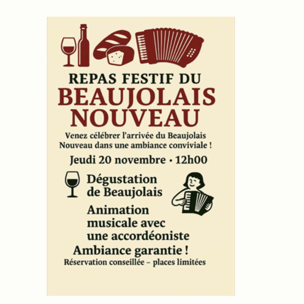 🍷🎉 Repas festif et Beaujolais Nouveau à la Résidence Notre-Dame !
