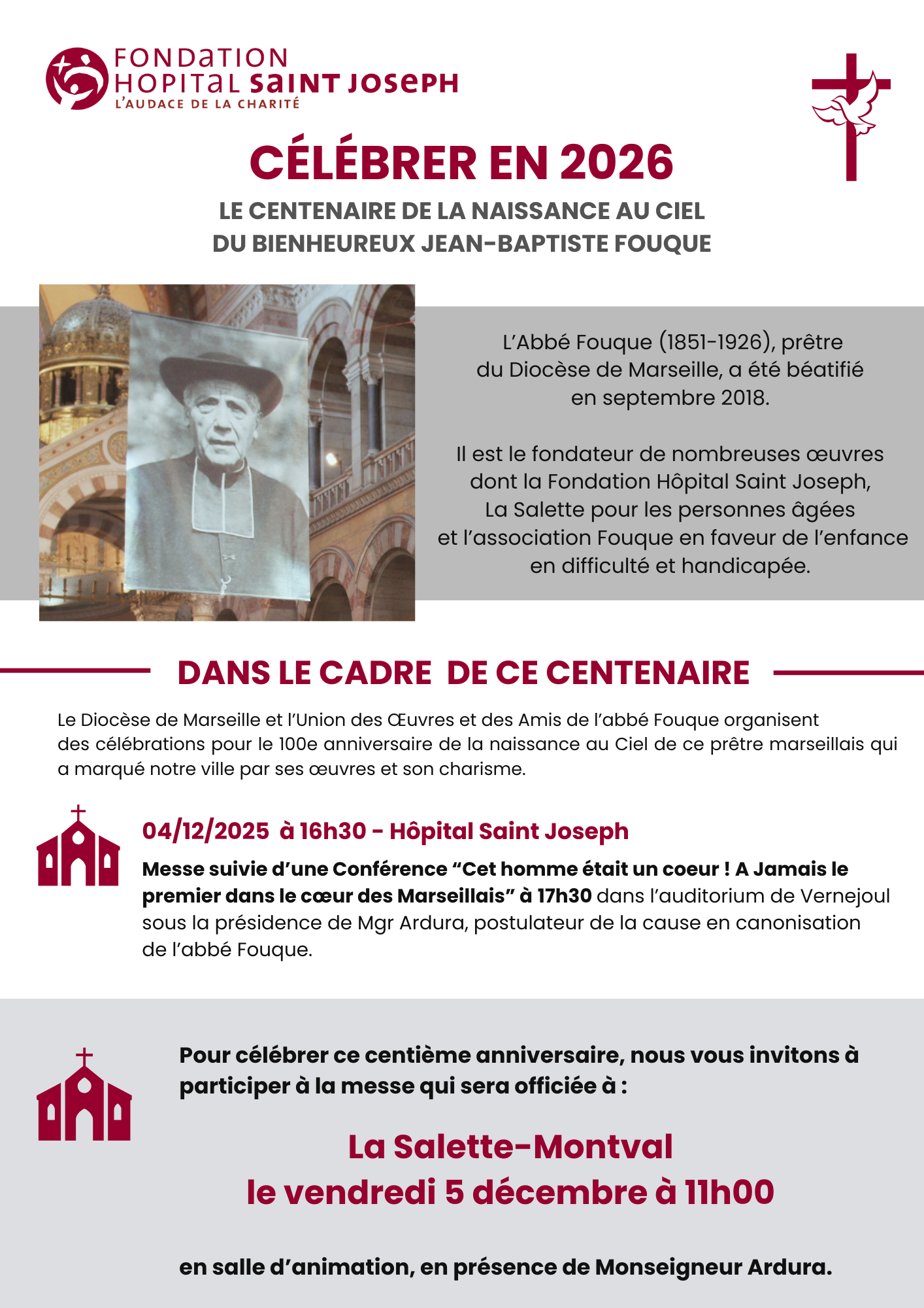 🌟 Centenaire de la naissance au Ciel du Bienheureux Abbé Jean-Baptiste Fouque