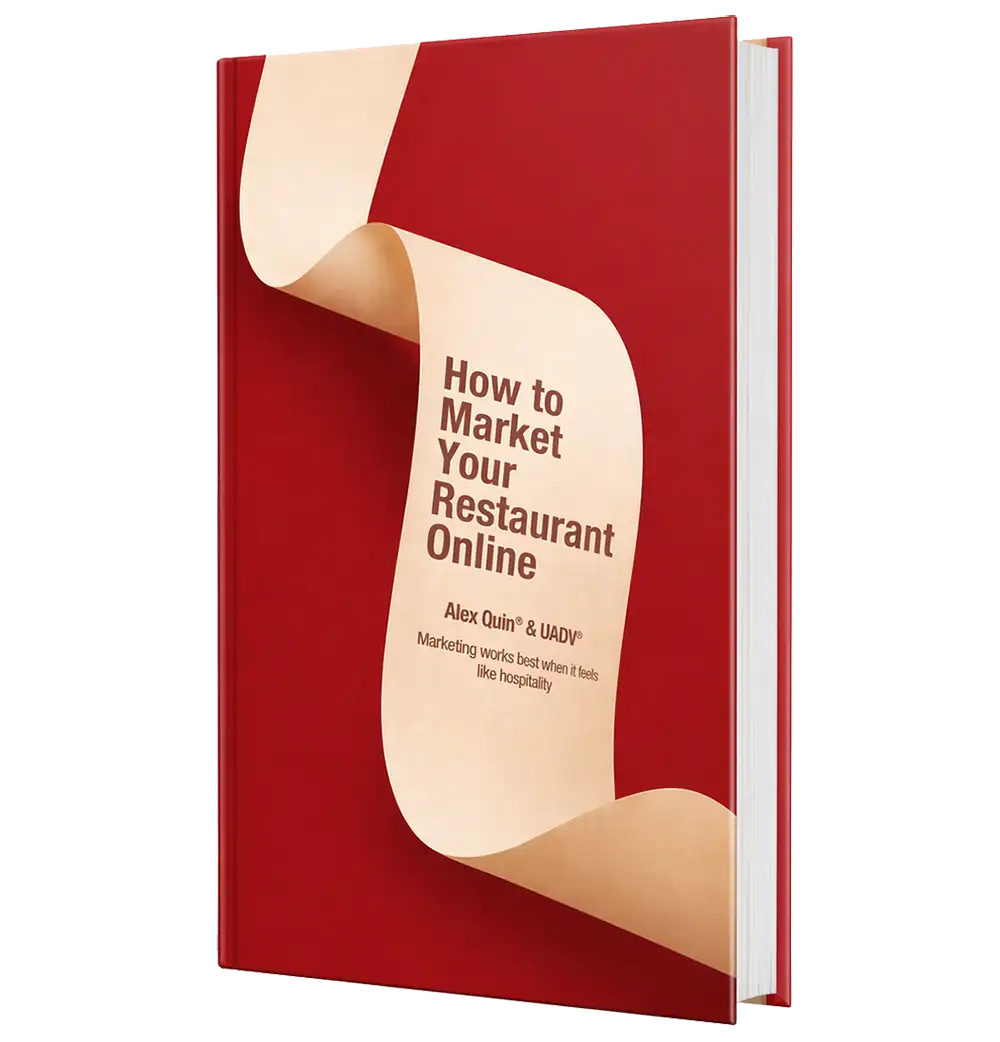 How to Market Your Restaurant Online by Alex Quin and UADV, book cover