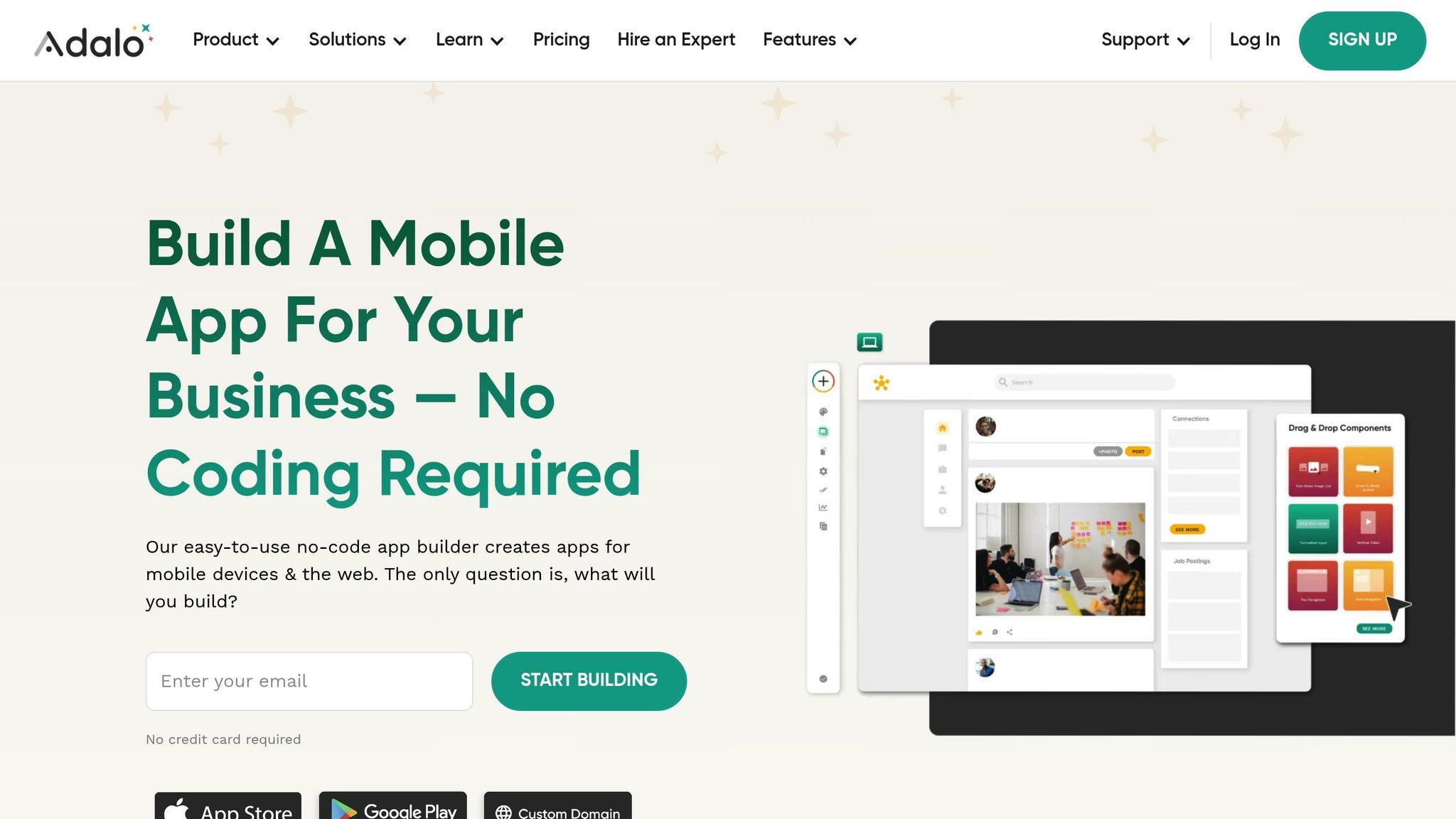Interfaz del Constructor de Adalo