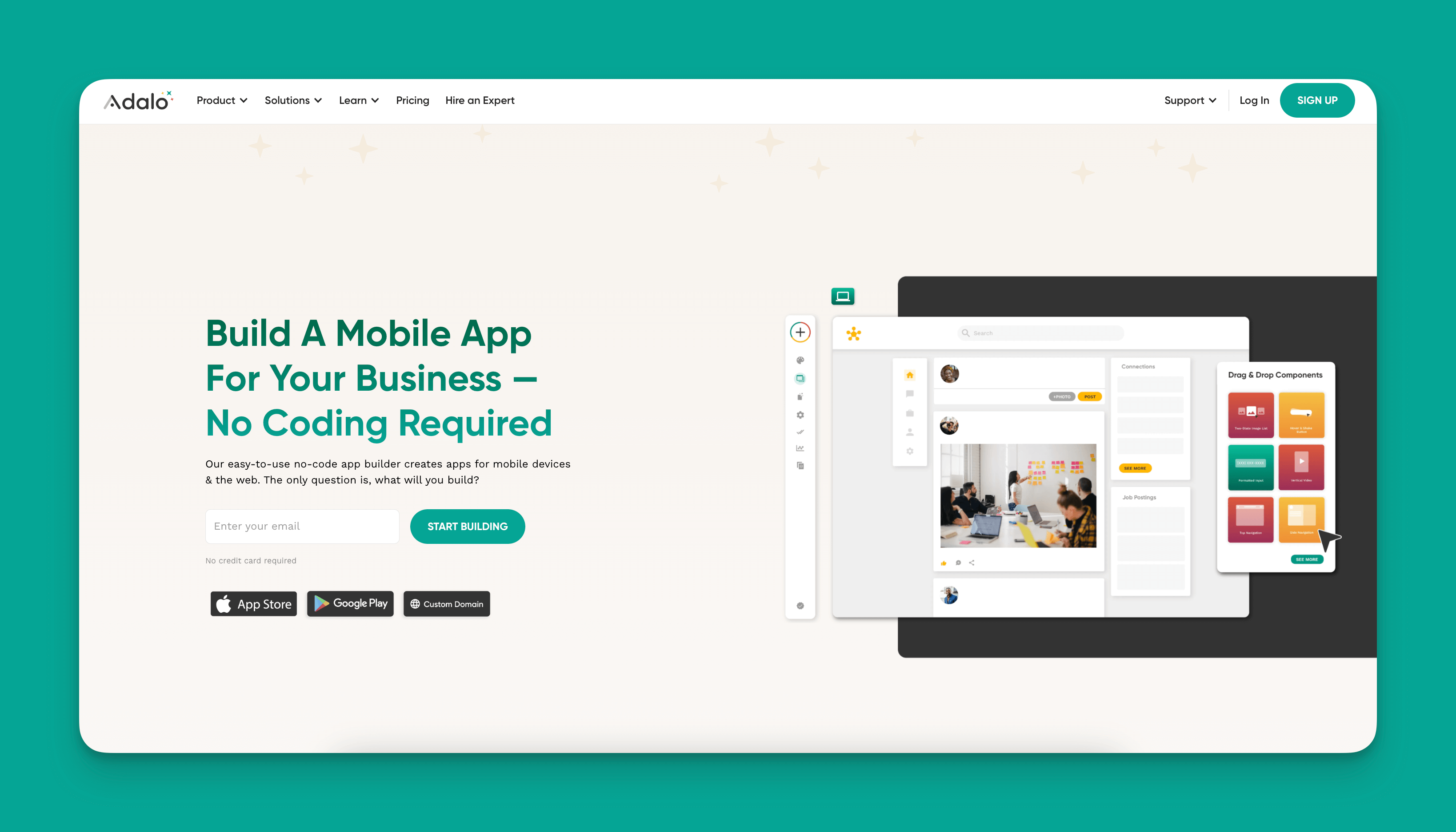Adalo app builder interface