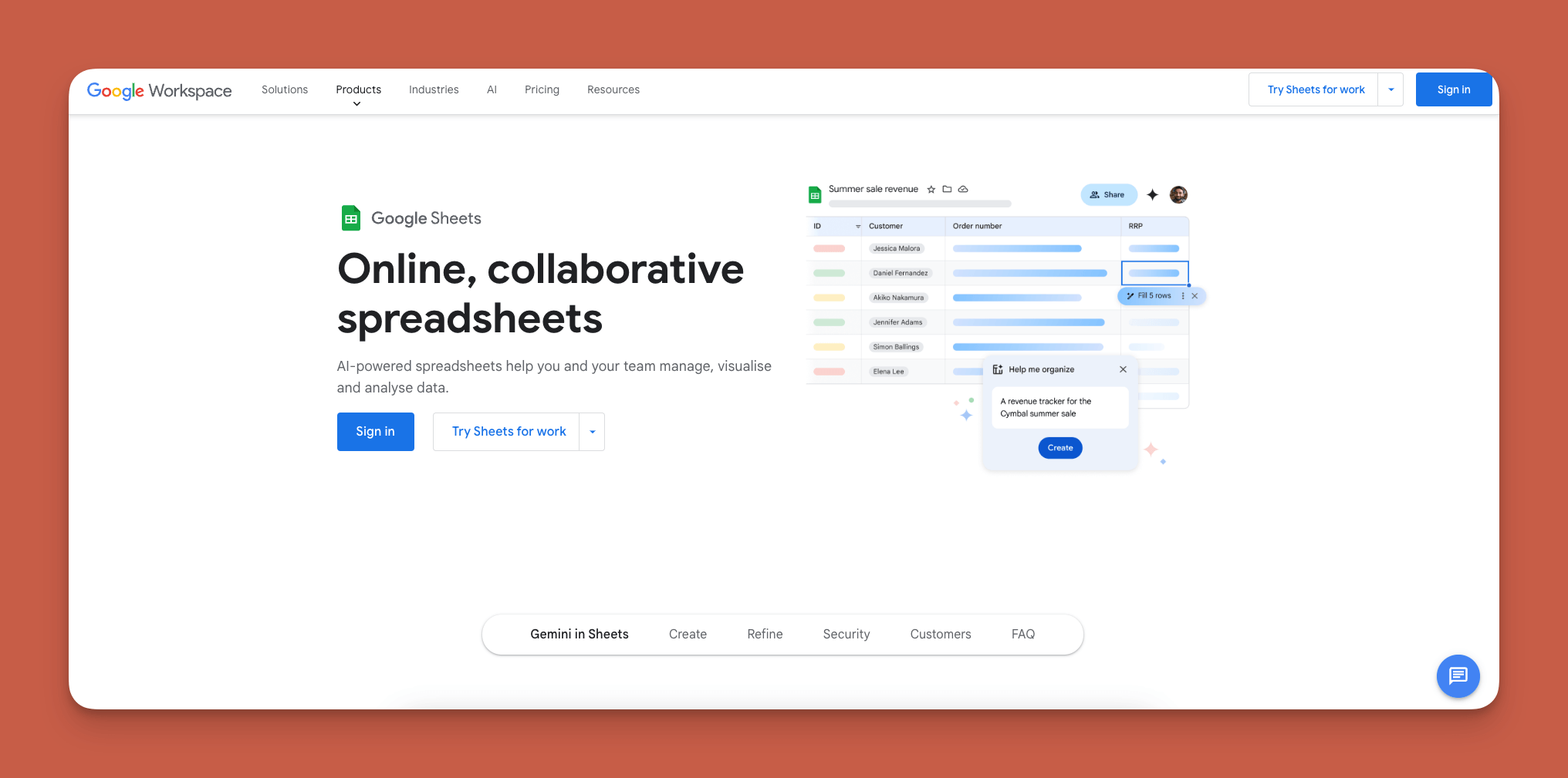 Google Sheets relational database interface
