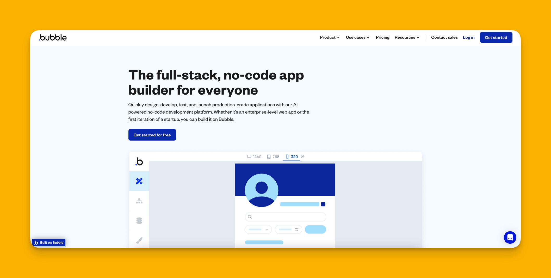 Bubble app builder interface