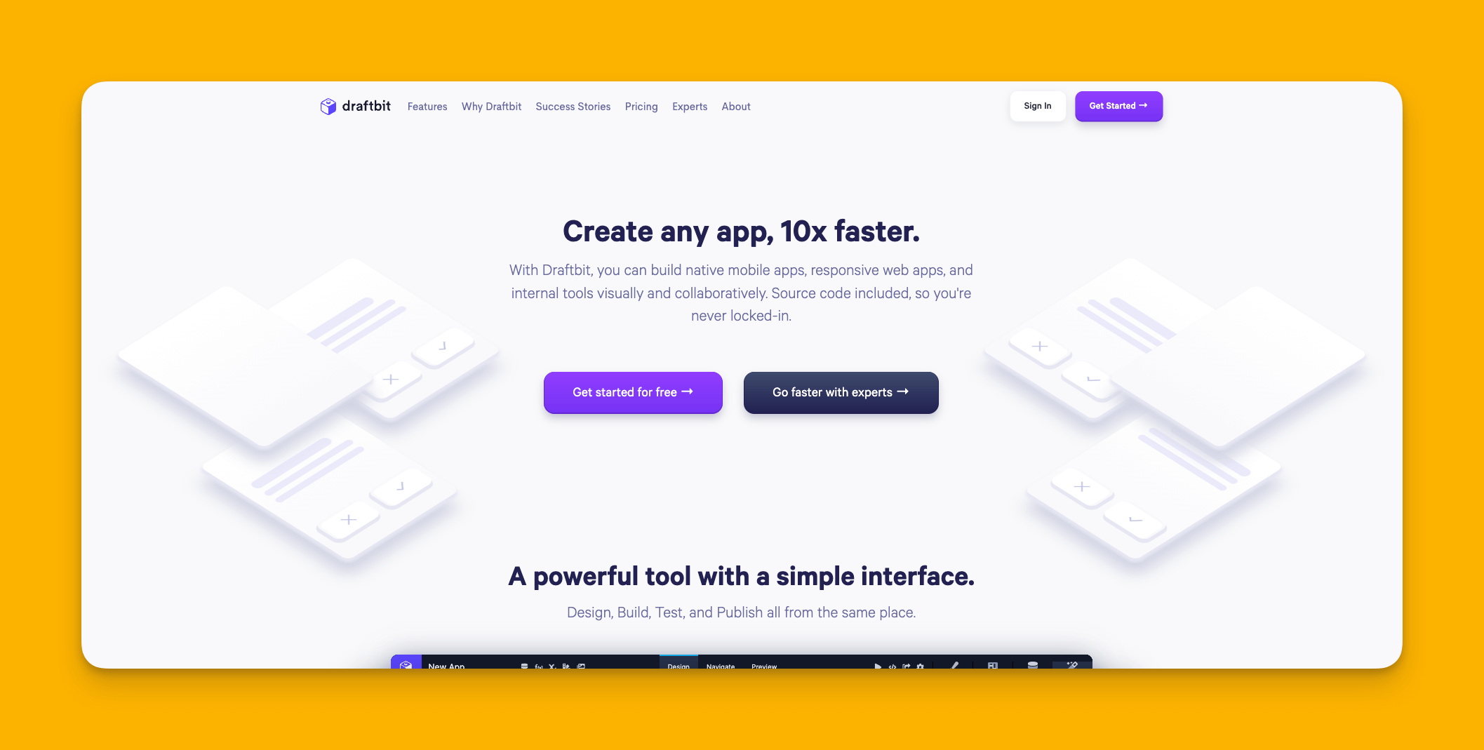 Draftbit app builder interface