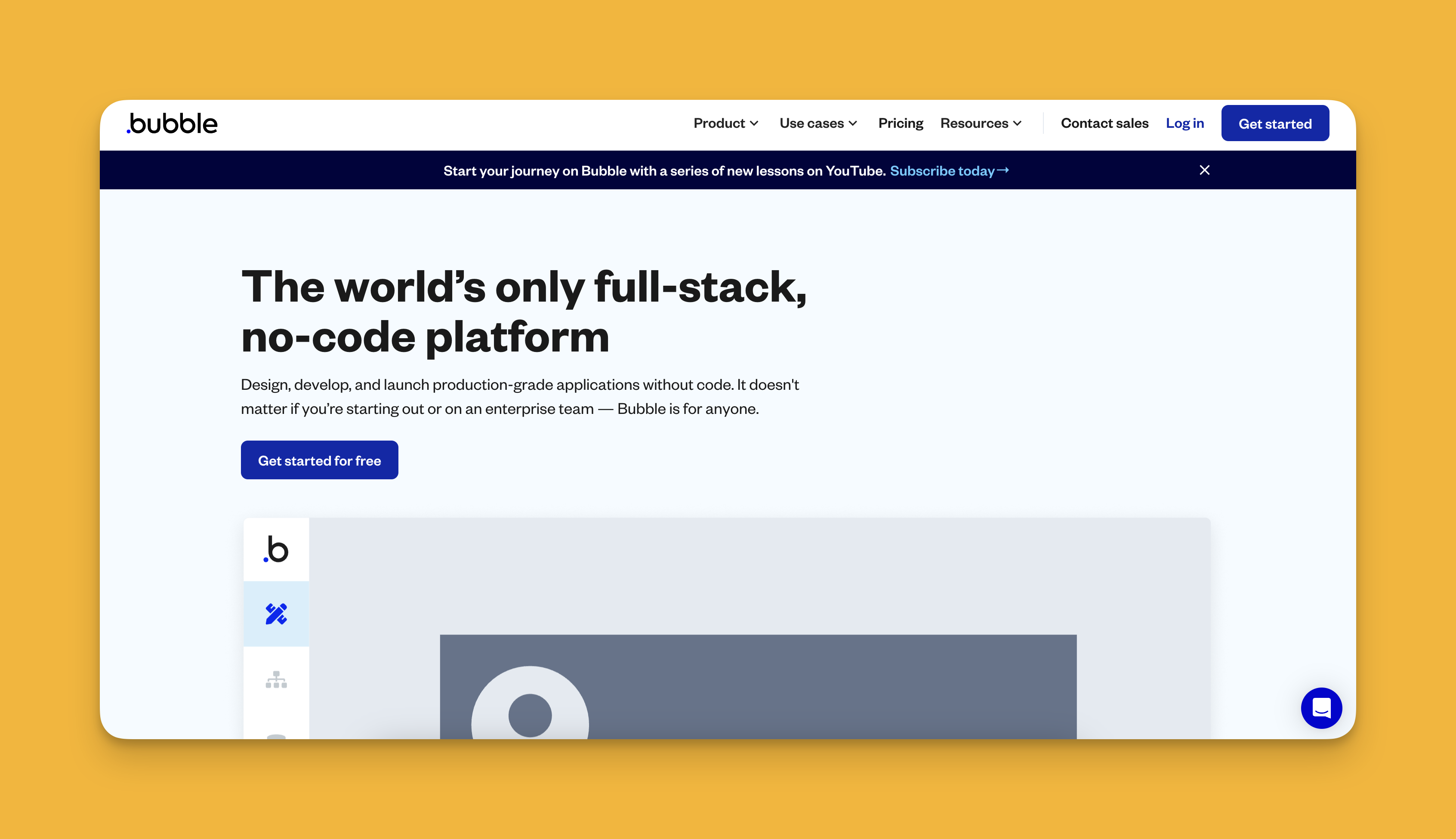Bubble app builder interface