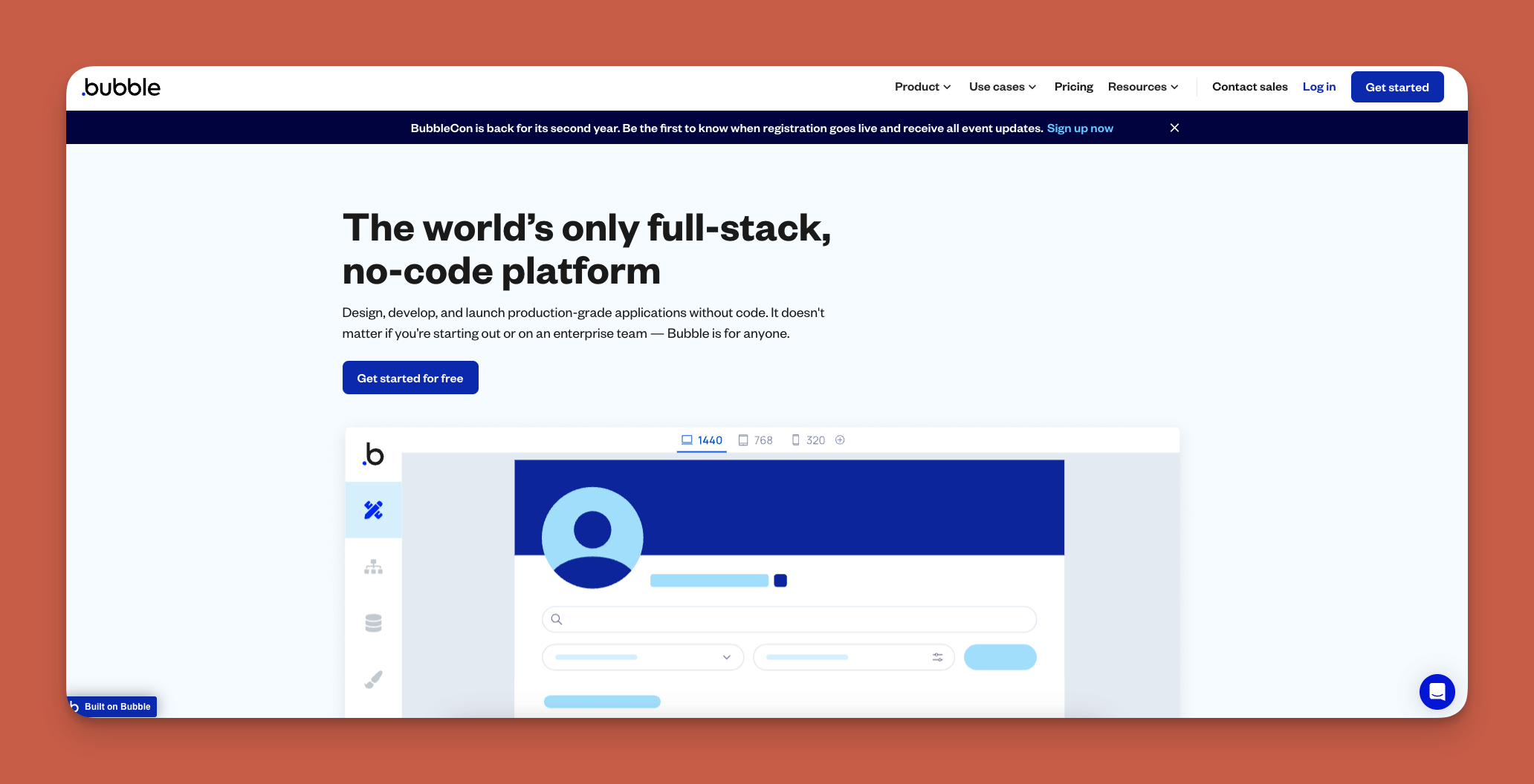 Bubble app builder interface