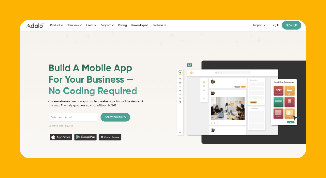 Adalo app builder interface