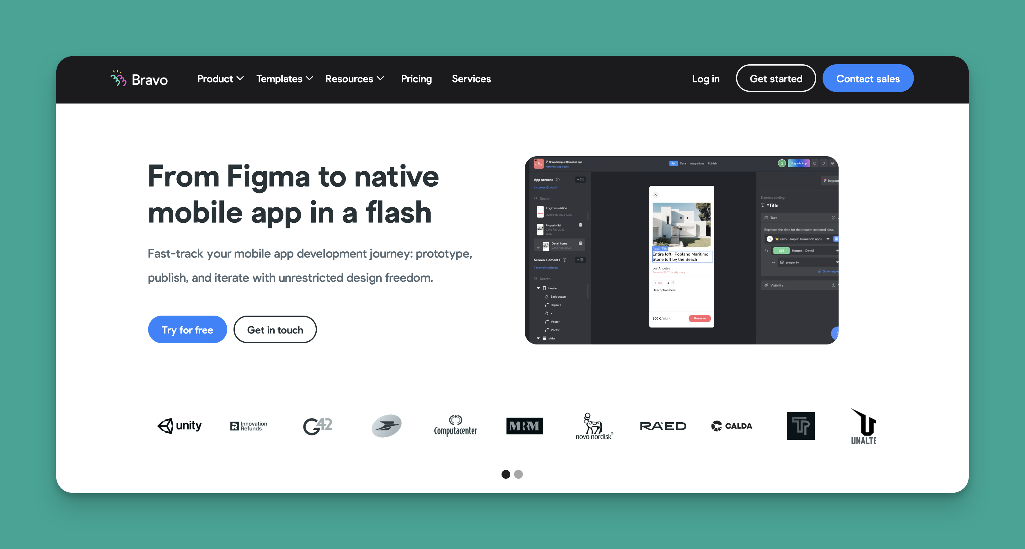 Bravo Studio app builder interface