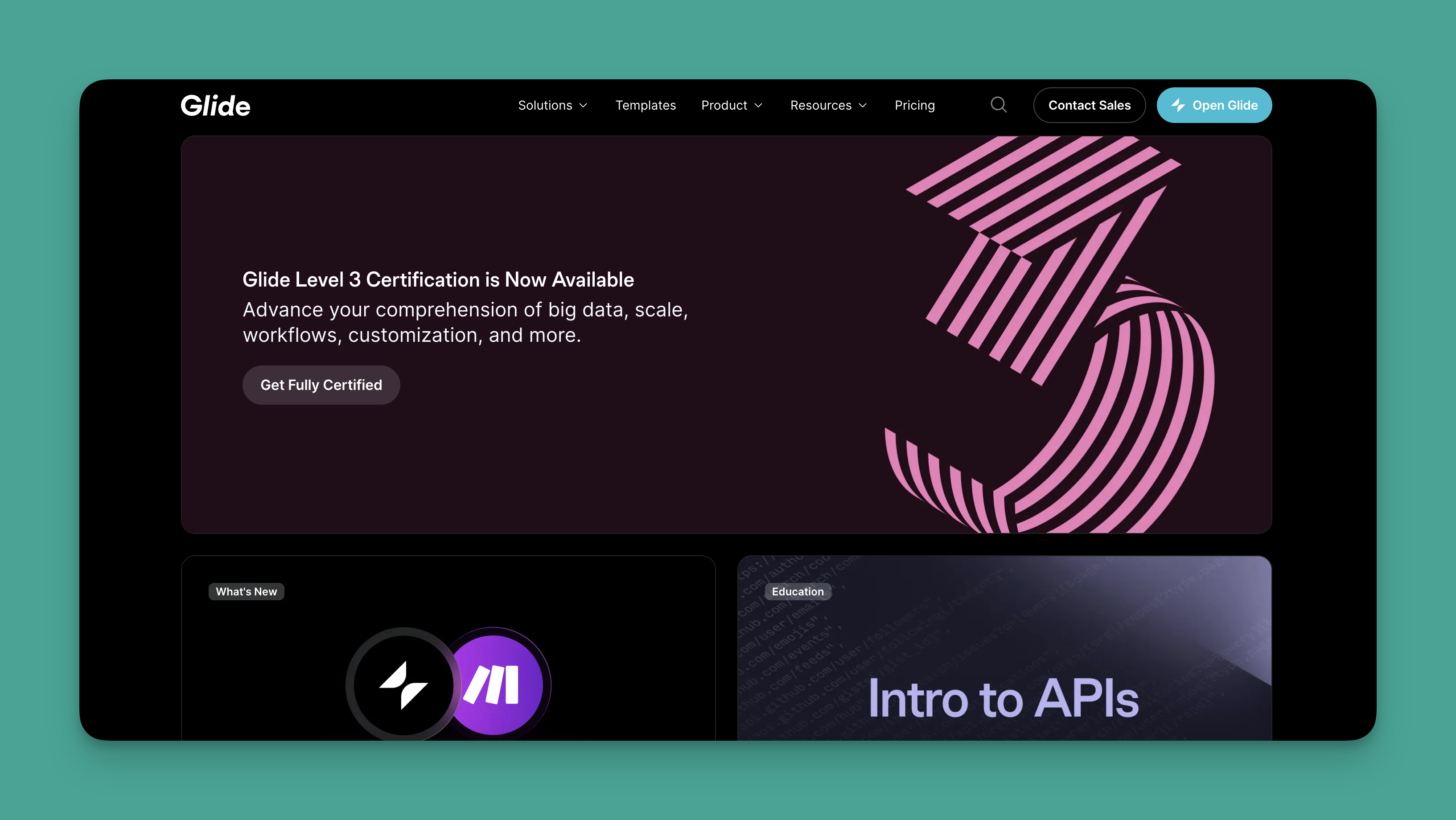 Glide app builder interface