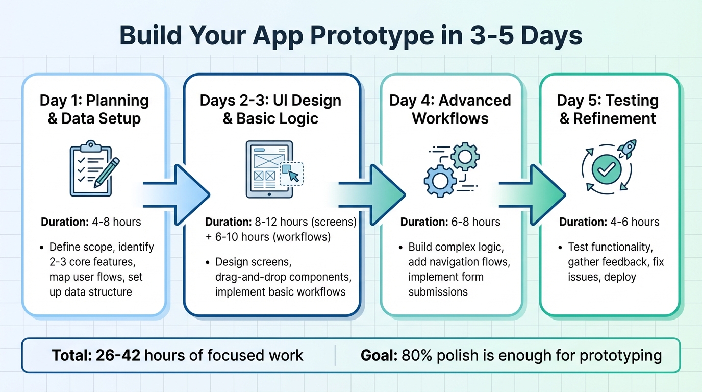 5-Day No-Code App Prototype Development Timeline