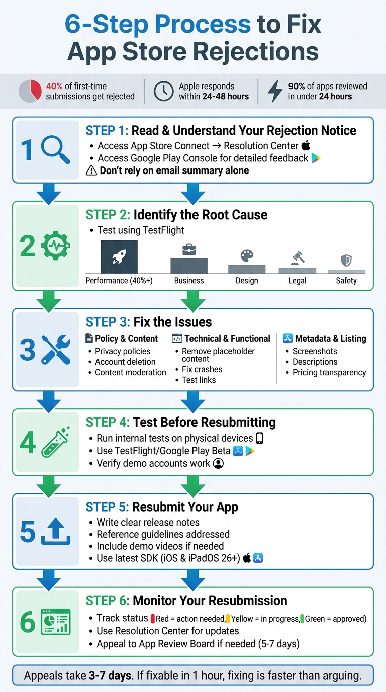 6-Step Process to Fix App Store Rejections