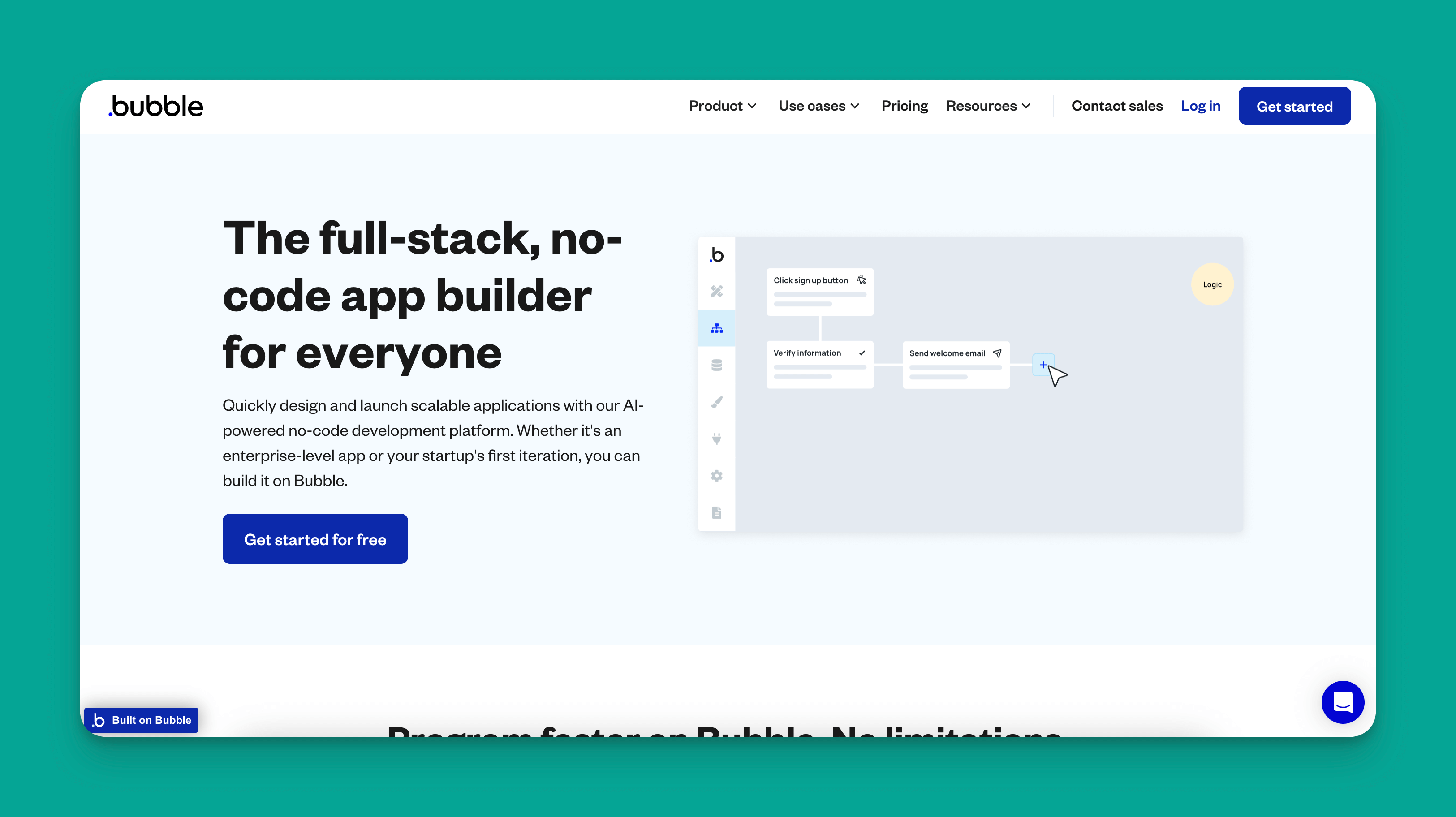 Bubble app builder interface