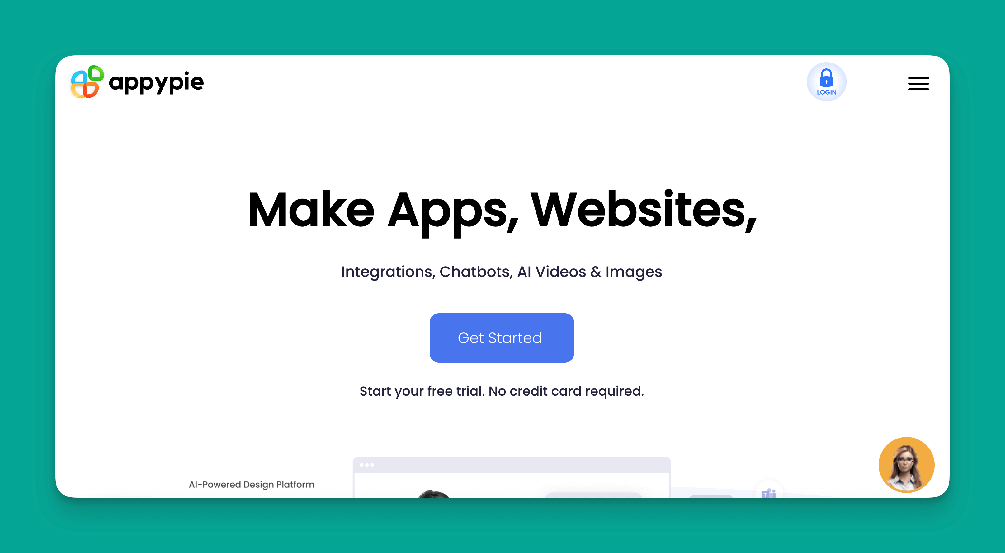 Appy Pie app builder interface