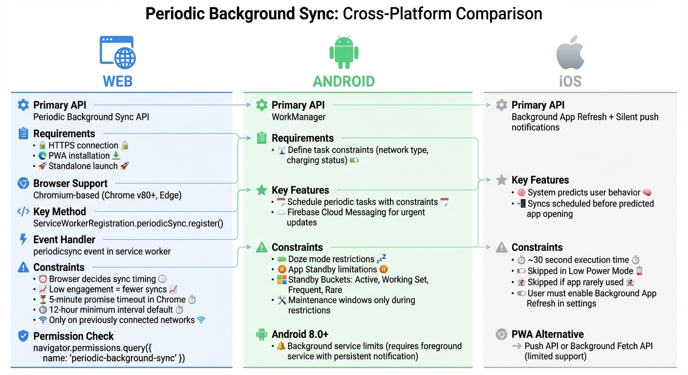 Periodic Background Sync Implementation Across Web, Android, and iOS Platforms