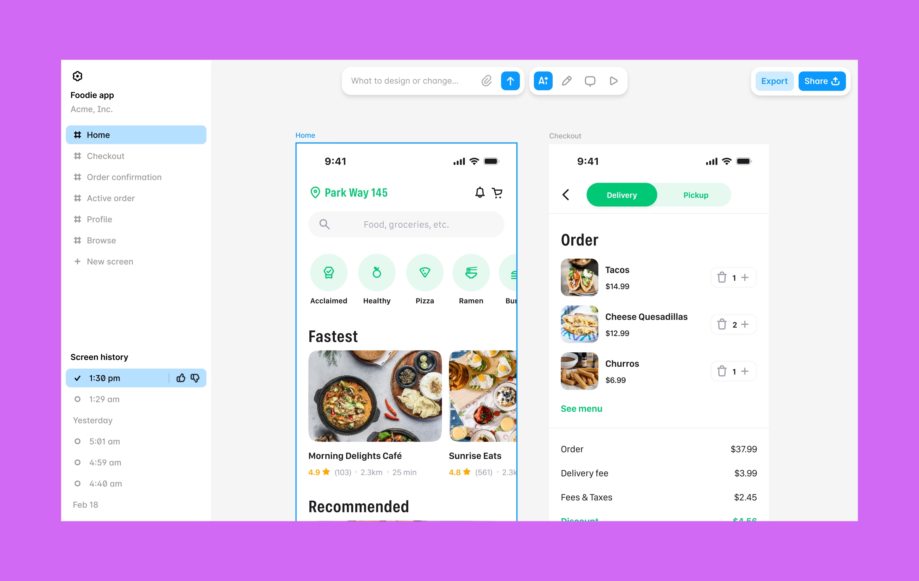 Lovable editor interface