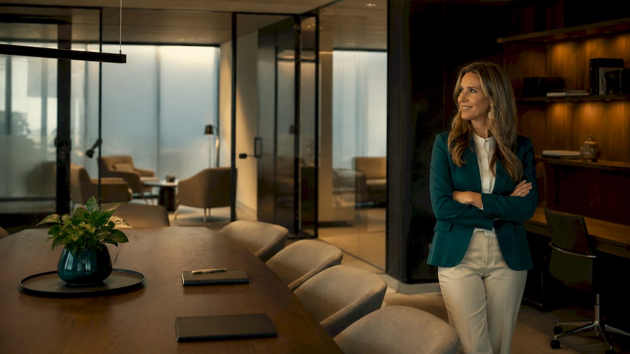 Spacious luxury boardroom spatial zoning layout