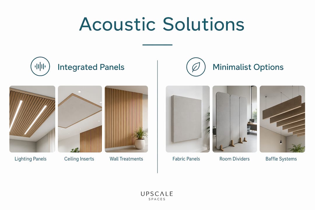 Infographic comparing acoustic solutions in boardrooms