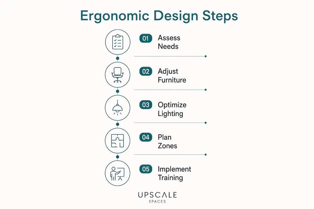 Infographic showing ergonomic design process steps