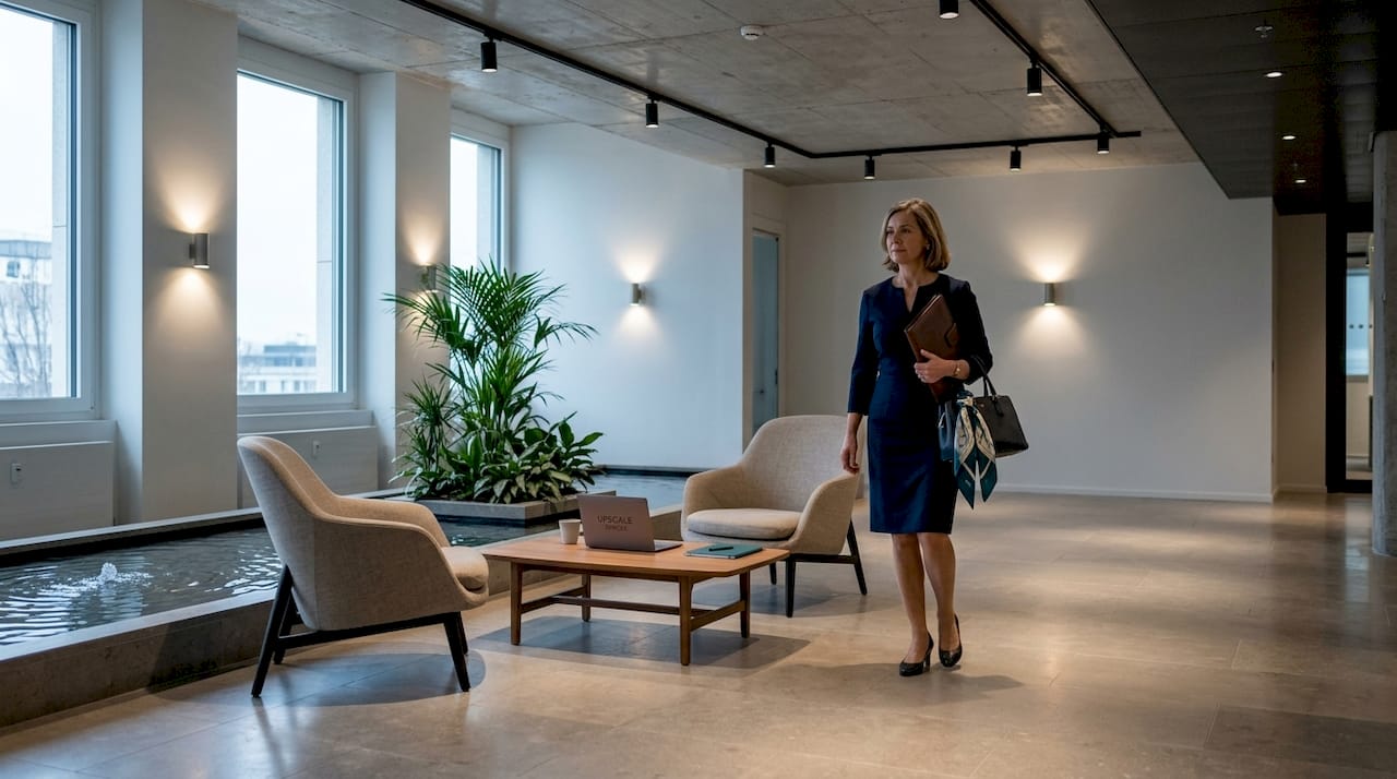 Lombard Odier headquarters luxury office lobby