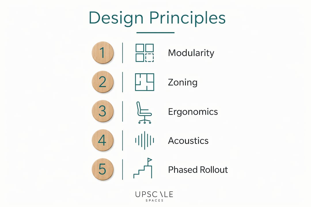 Infographic of small office design principles