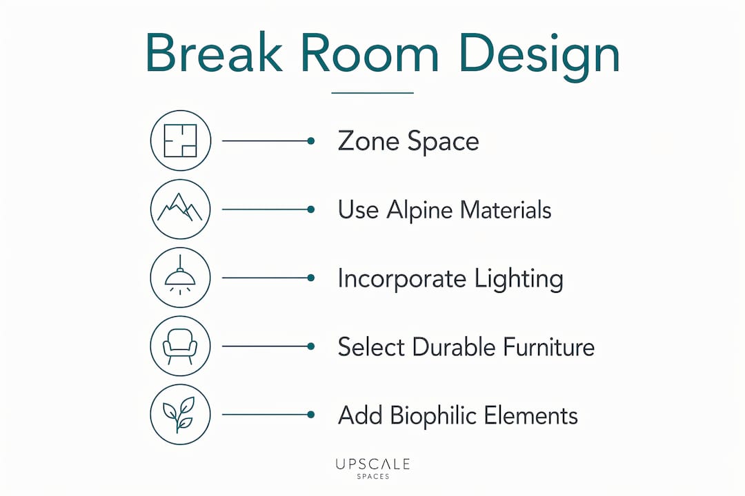 Infographic on key break room design principles