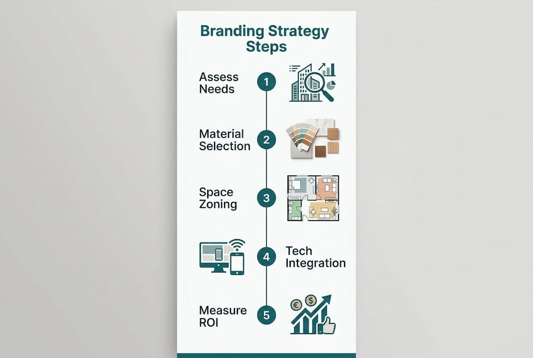 Infographic outlining corporate branding strategy steps