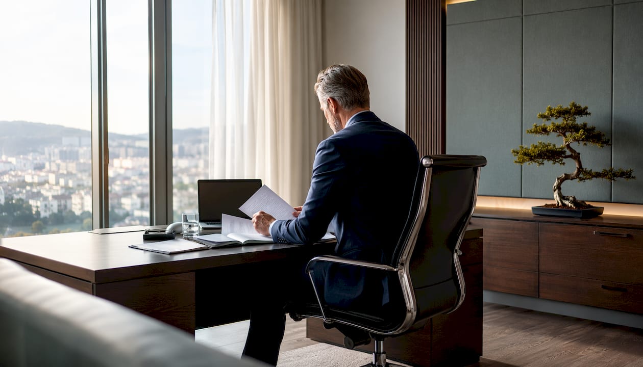 Executive office with natural light and biophilic touches