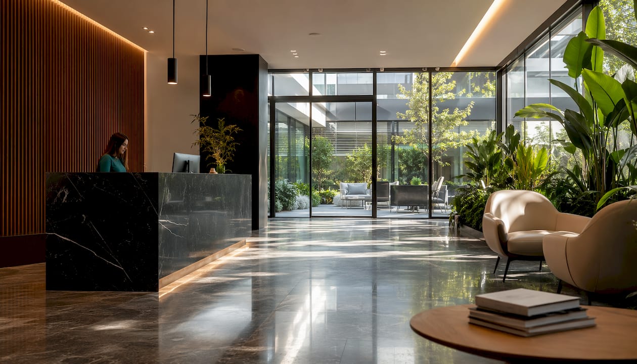 Modern office entrance and lobby design ideas for Wollerau