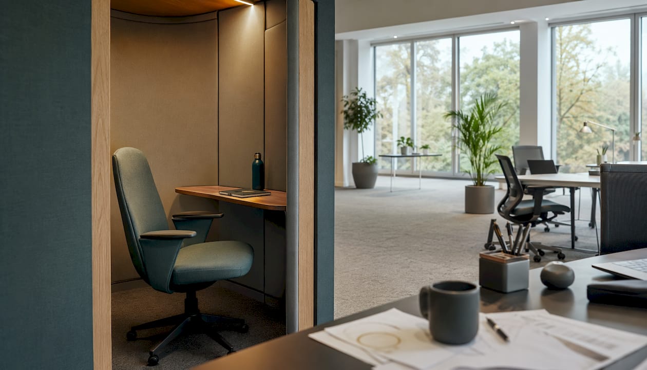Designing private focus spaces in Winterthur offices
