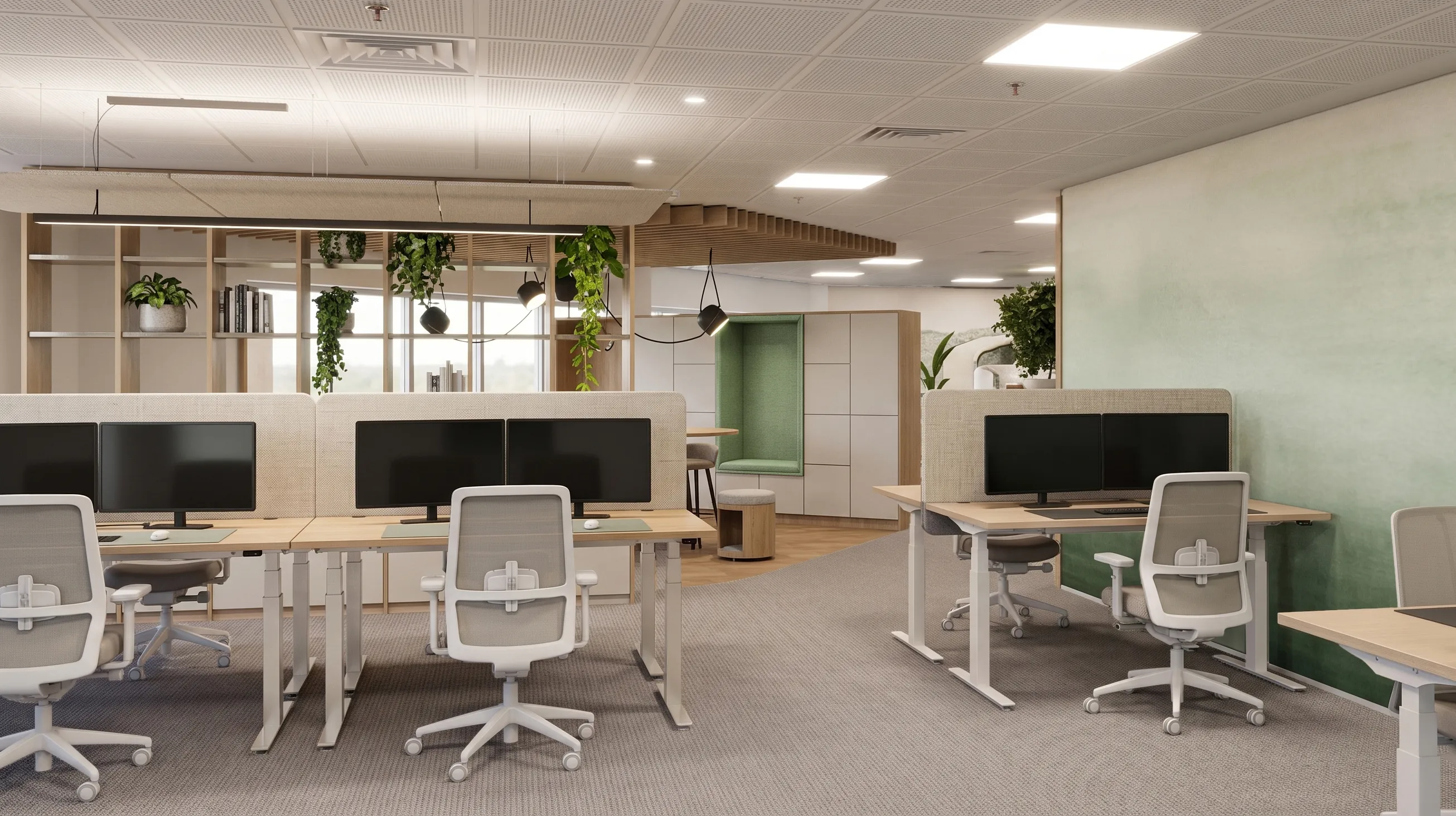 Modern Office Interior Design Zurich | Biophilic Workplace for Collaboration & Employee Wellbeing