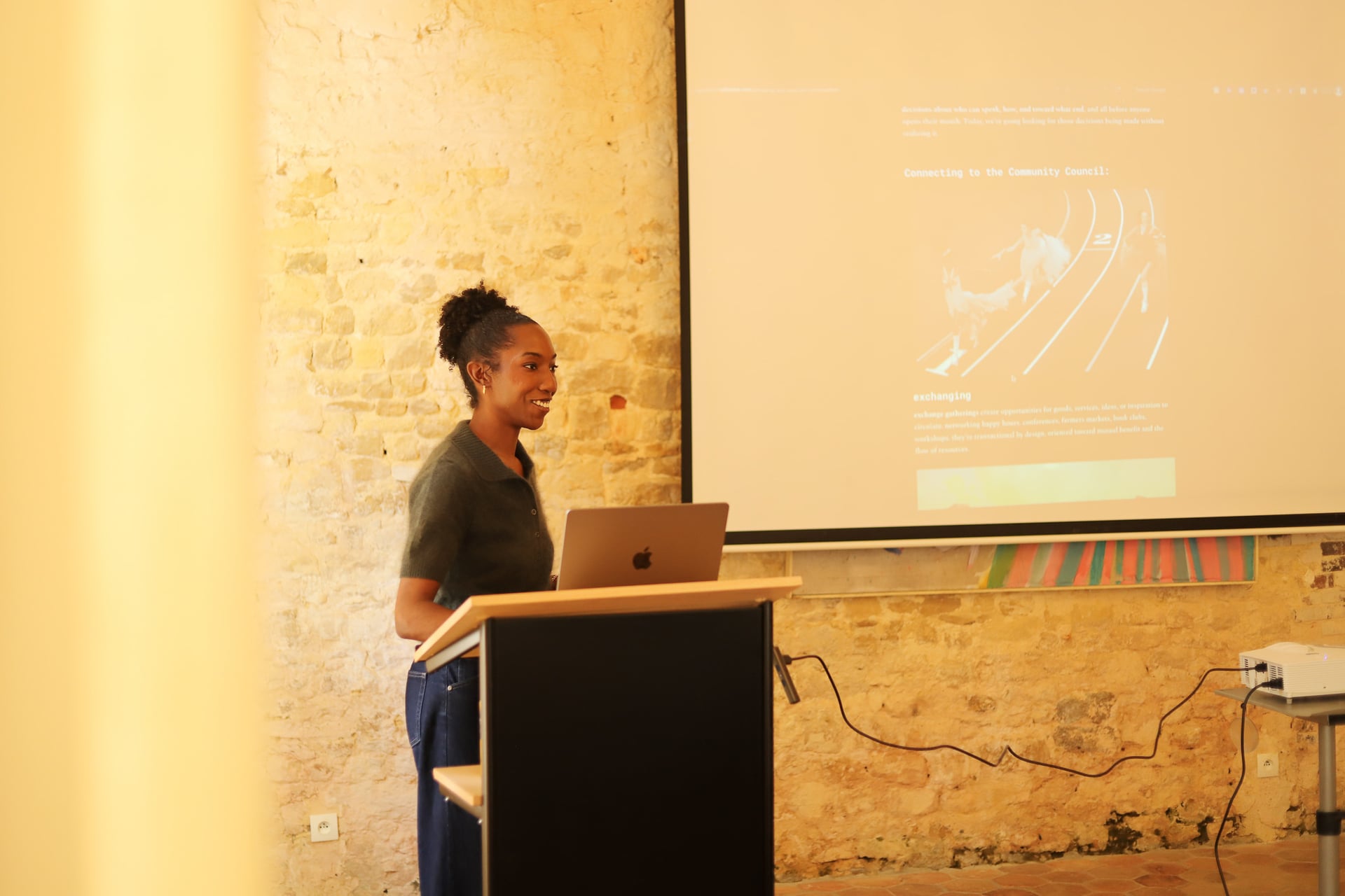 Kayla presenting conversation design