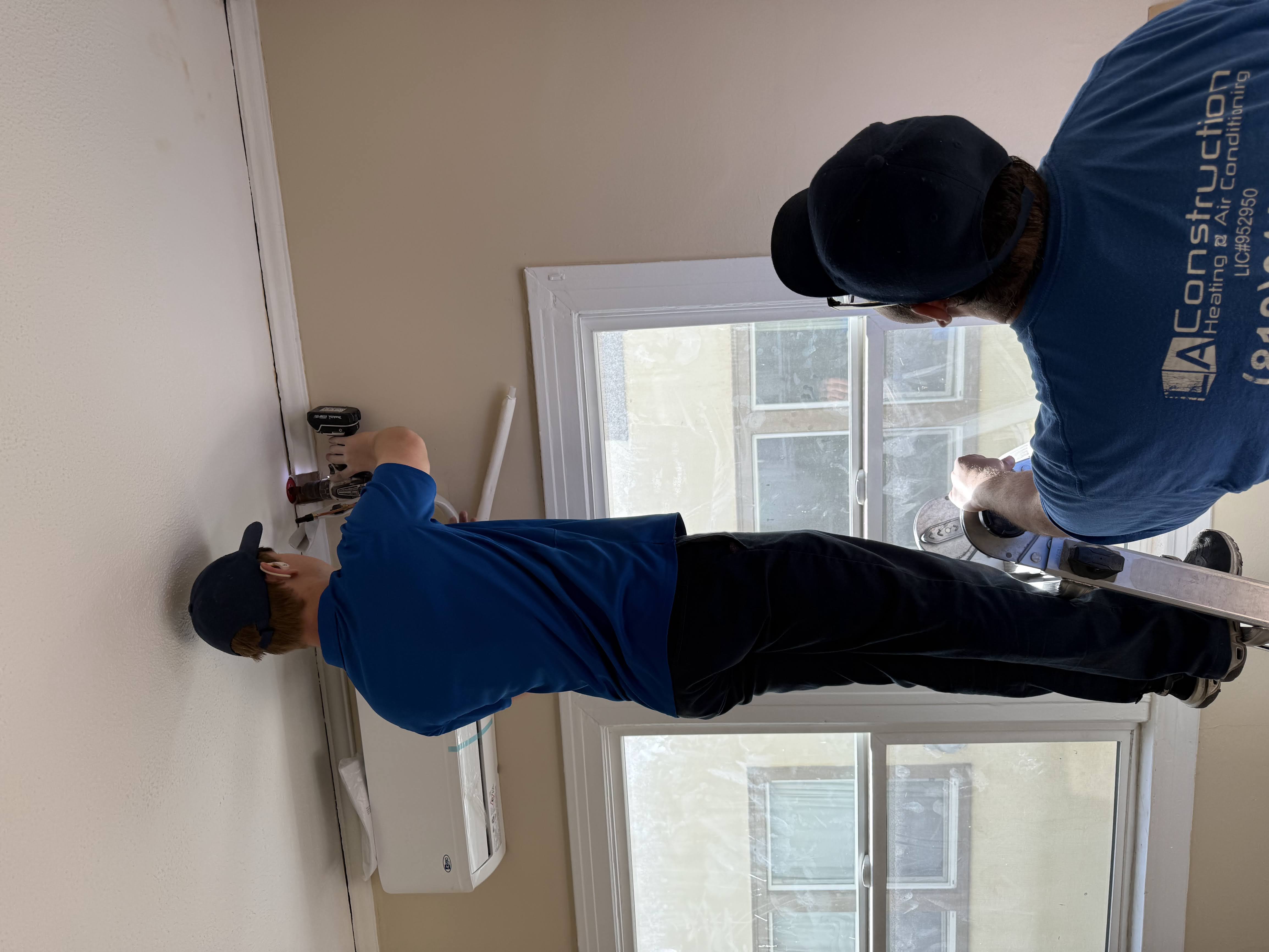 Technician working on furnace