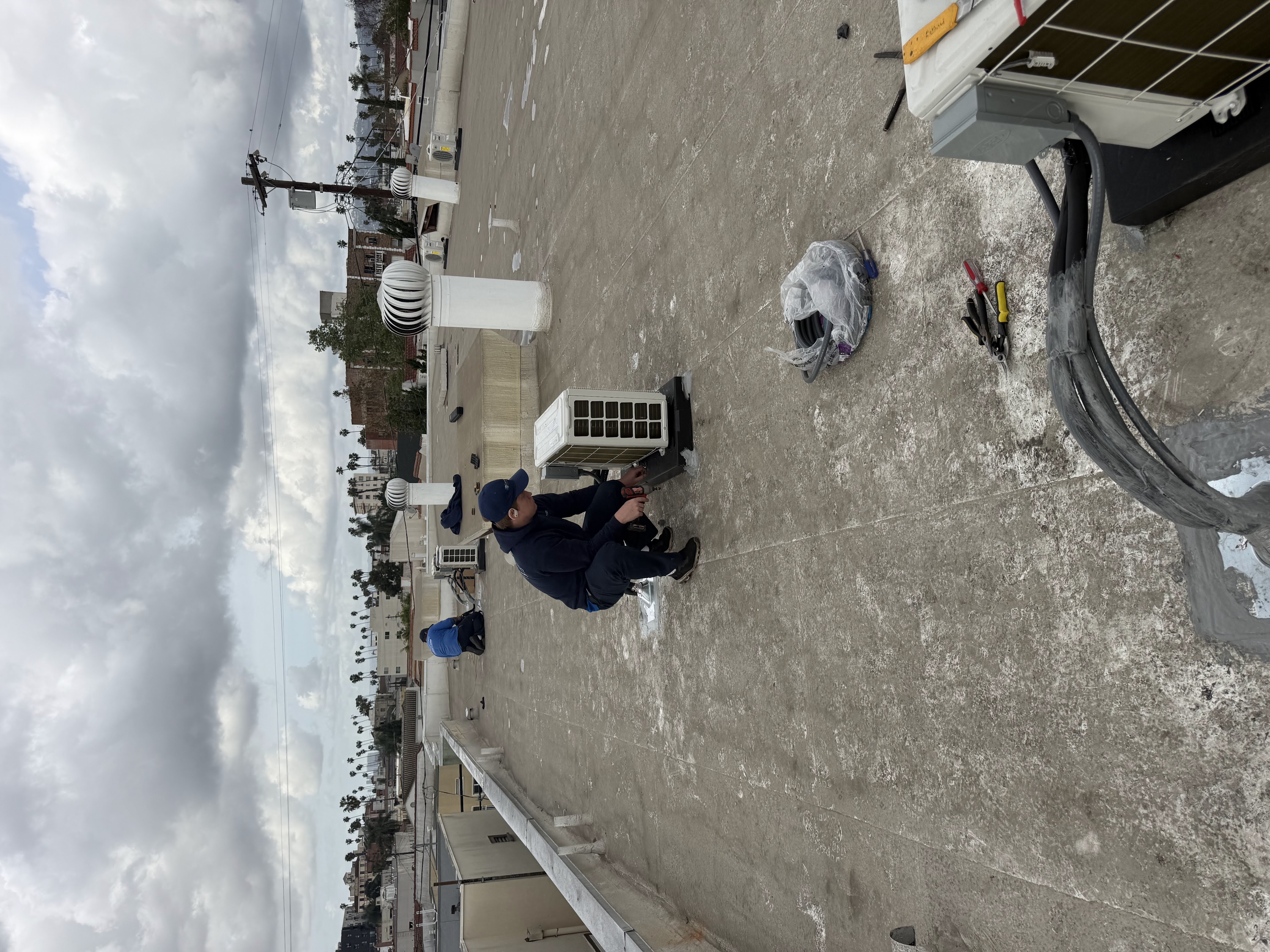 Technician working on furnace