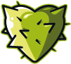 an icon of a green heart stylised like a cactus