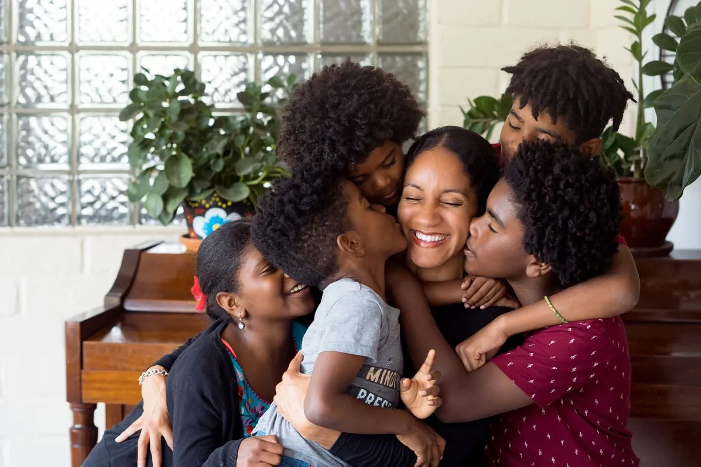 Mother and her children