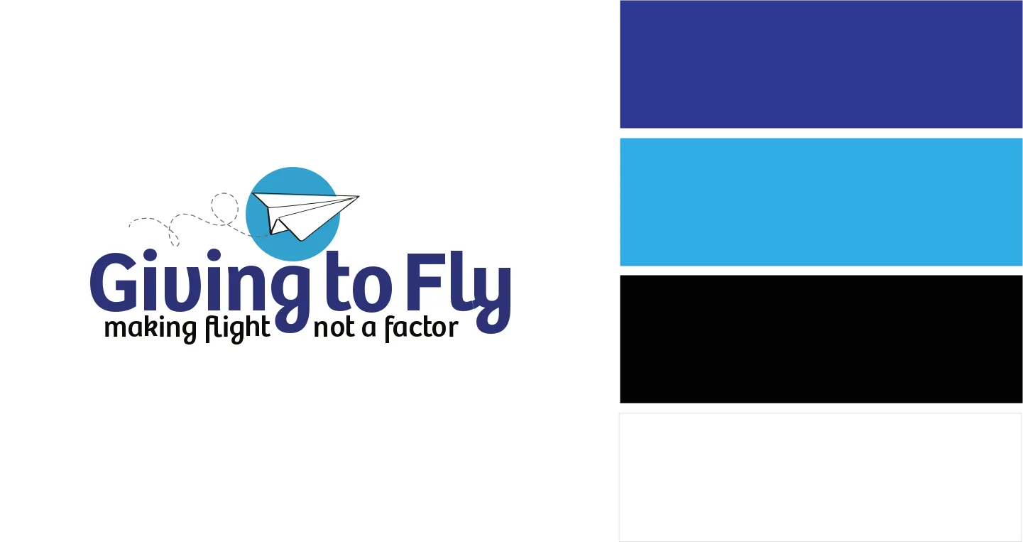Giving to fly logo and brand colors