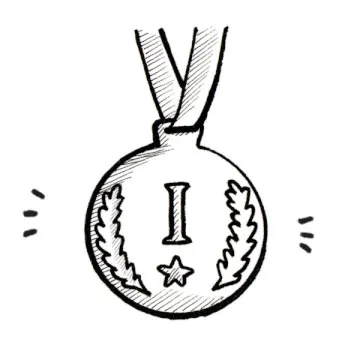 A number one medal