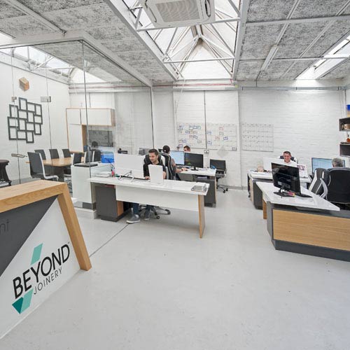 Office space with staff at desks