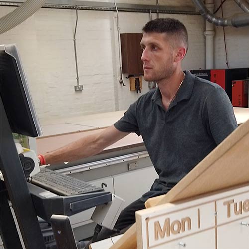 Man using a computer