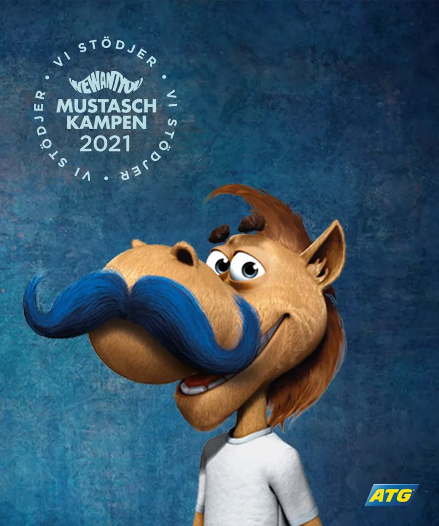 Harry Boy med blå mustasch