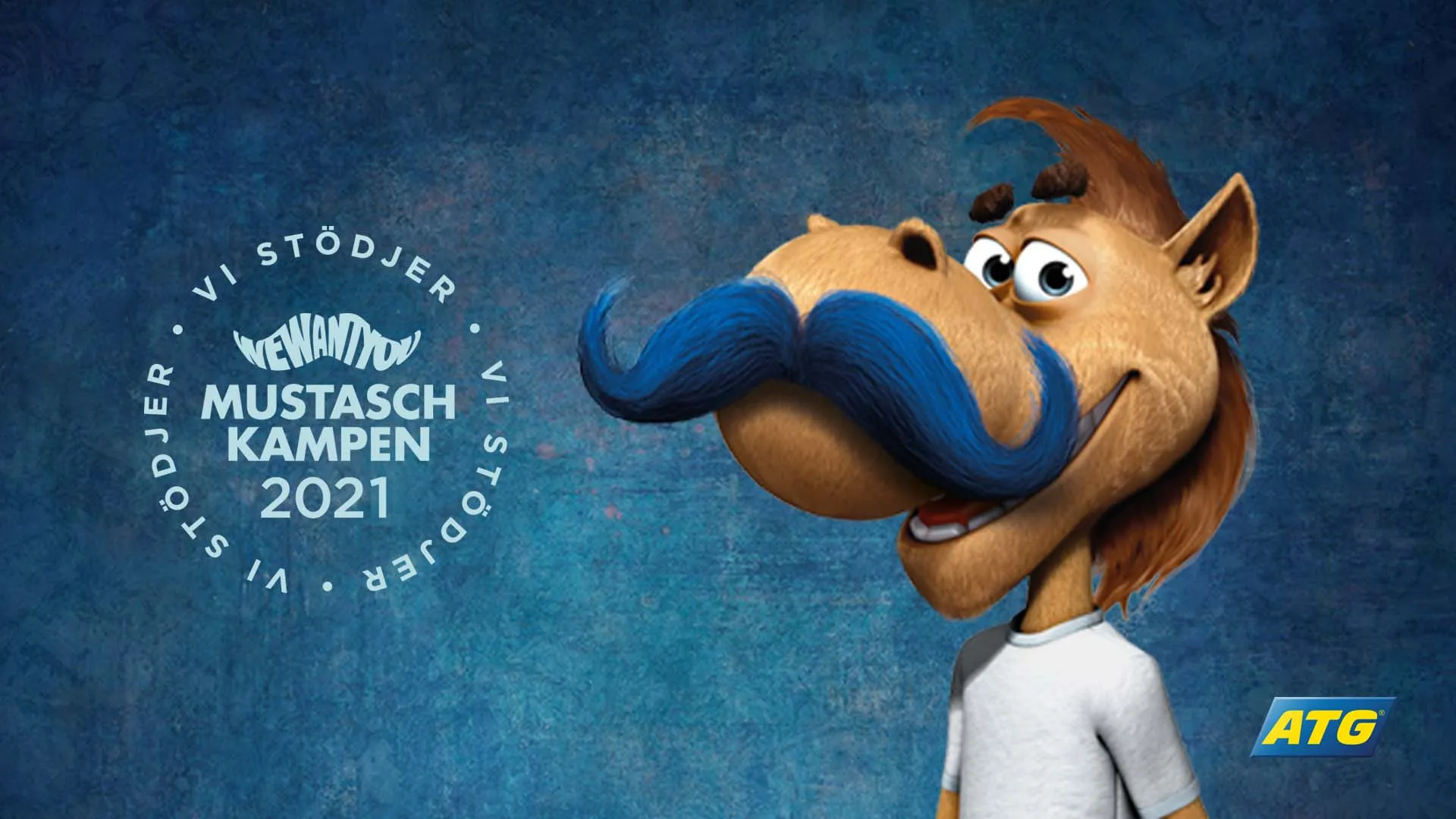 Harry Boy med blå mustasch