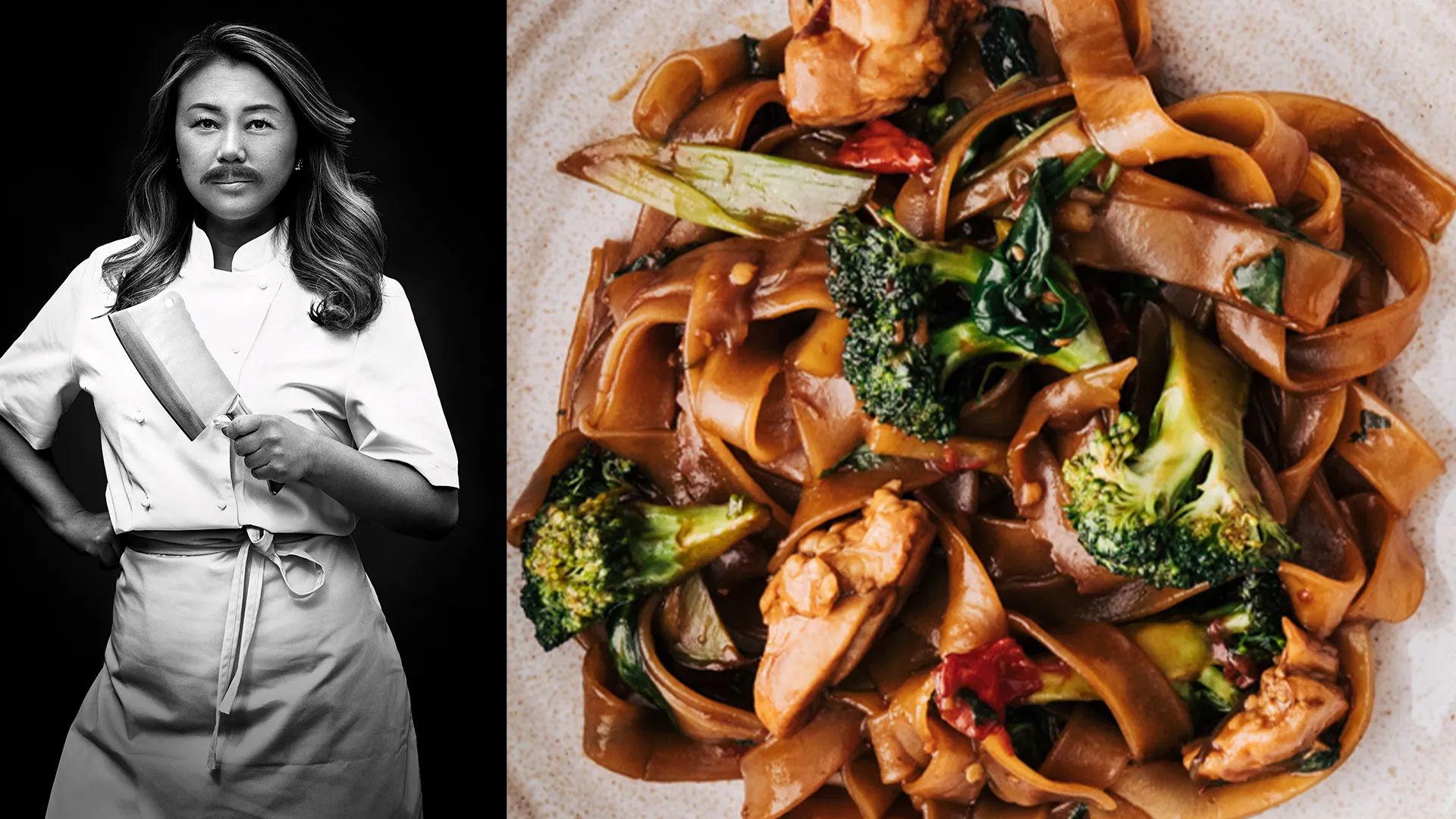 Bild på Jennie Walldén och på hennes recept Pad Kee Mao – Thai Drunken Noodles