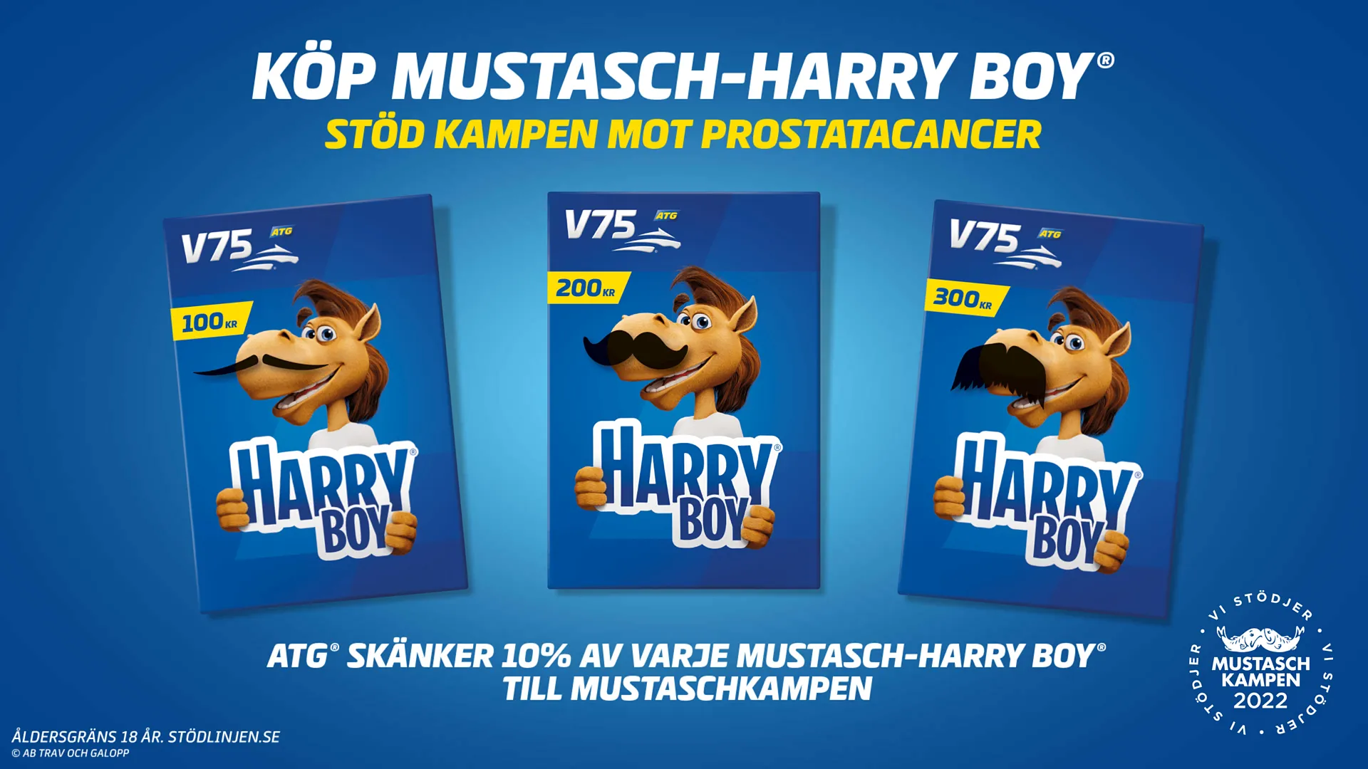 Bilder på en mustaschprydd Harry Boy.