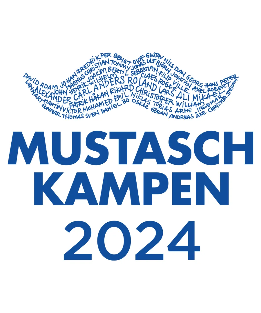 Årets logotyp består av namn av män som drabbats samt närstående till någon som bär på sjukdomen.