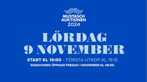 Text med info om Mustaschauktionen den 9 november